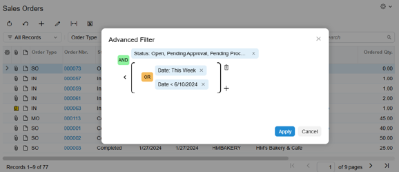 Advanced Filter