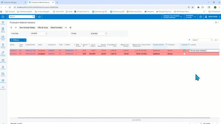 anomaly detection manufacturing