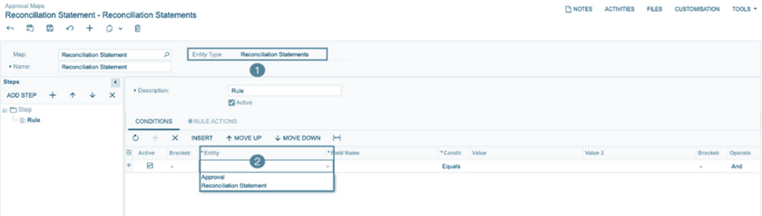 UI changes on the Approval Maps form.