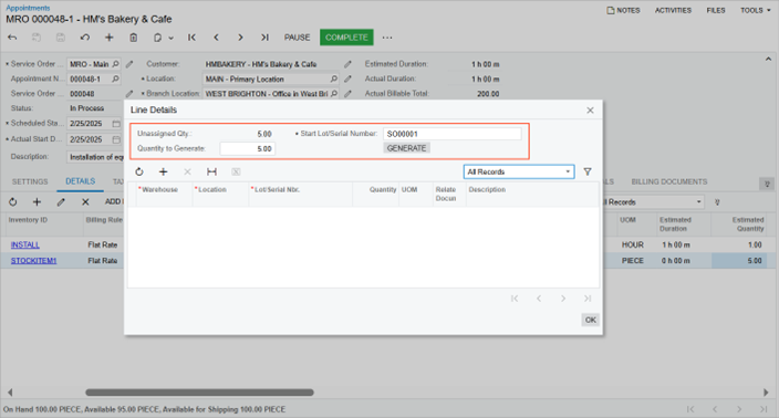  The new UI elements in the Line Details dialog box 